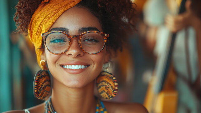 portraits of diverse individuals showcasing range of emotions while performing street music.