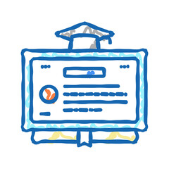 diploma education certificate icon doodle illustration