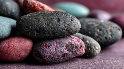 Smooth Colorful Stones Zen Garden Still Life