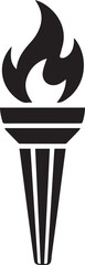 Torch Silhouette Vector – Black Fire Carrying Icon