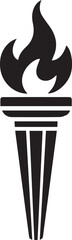 Torch Silhouette Vector – Black Fire Carrying Icon