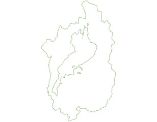 Fototapeta premium 滋賀県 地図 白 イラスト