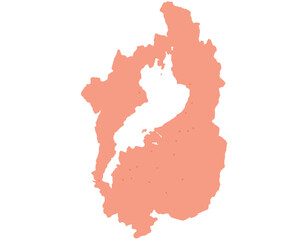 Obraz premium 滋賀県 地図 赤 斑点 イラスト