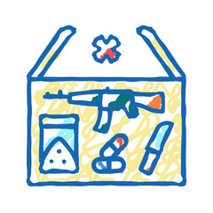 prohibited goods icon doodle illustration