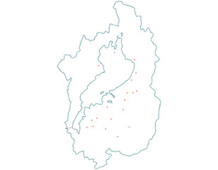 Fototapeta premium 滋賀県 地図 白 斑点 イラスト