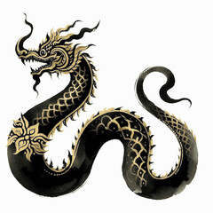 Fototapeta premium Watercolor Myth great naga isolated vector illustration svg