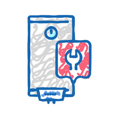 water heater repair icon doodle illustration