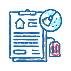 end of tenancy cleaning icon doodle illustration