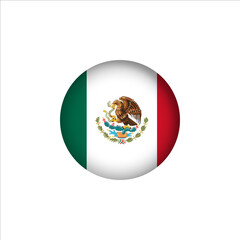 Mexico flag in 3D sphere shape. Mexico flag logo illustration. Mexico flag icon.