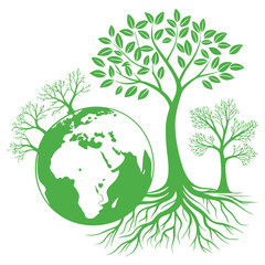 Obraz premium Green tree with globe