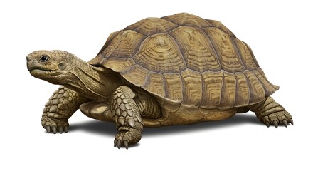 Obraz premium Tortoise on white background a detailed studio shot