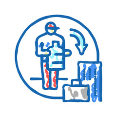 at work delivering water icon doodle illustration