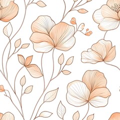 Delicate floral pattern design in soft peach and cream tones.