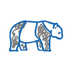 panda animal in zoo icon doodle illustration