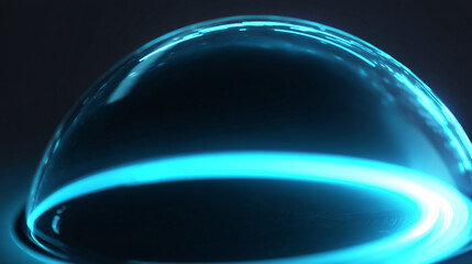 A rounded, glowing holographic sphere button, add together a futurist touch to any digital interface.