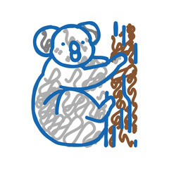 koala animal in zoo icon doodle illustration