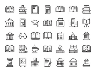 Library Study Icon Inspires Academic Success.eps