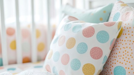 Soft pastel polka dot sticker for a fun, gender-neutral nursery