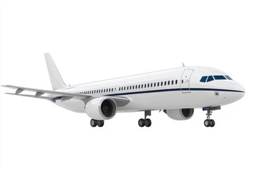 Obraz premium Modern airliner detailed view on white background