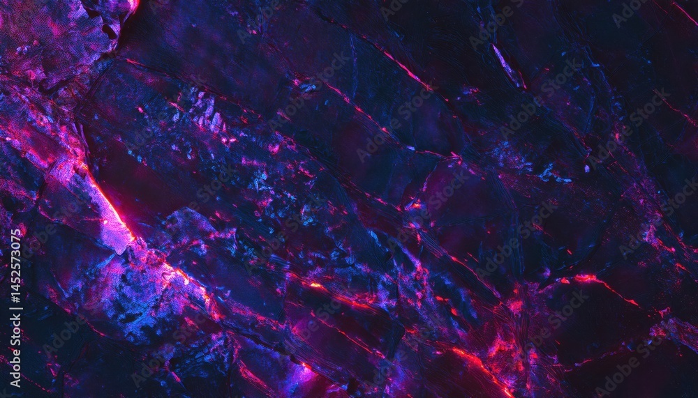 Poster  abstract glowing crystal texture with neon red and blue lighting for web design, digital branding, backgrounds, posters, or print media graphics