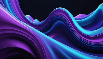 Futuristic Abstract Purple and Blue 3D Wave Background – Fluid Motion Design for Digital Art Projects