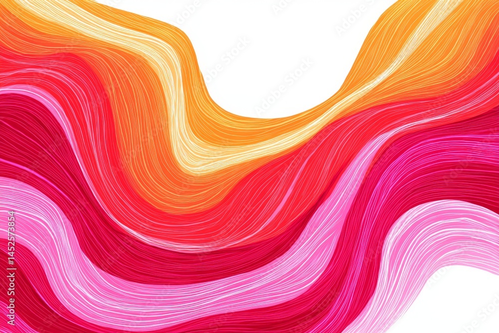 Poster abstract colorful wave pattern - vibrant abstract featuring flowing, multicolored waves in shades of