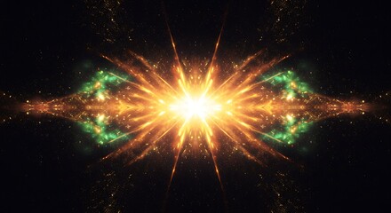 Golden Photon Trail Across Stars
An abstract digital background with golden photon trails racing through a deep starfield, creating twisting ribbons of light against a dark cosmic backdrop