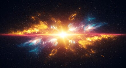 Golden Photon Trail Across Stars
An abstract digital background with golden photon trails racing through a deep starfield, creating twisting ribbons of light against a dark cosmic backdrop
