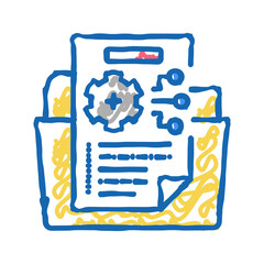 technical information icon doodle illustration