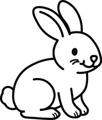Rabbit line art and sketch for drawing and coloring book