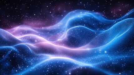 Obraz premium Abstract cosmic waves, swirling nebula, star dust background
