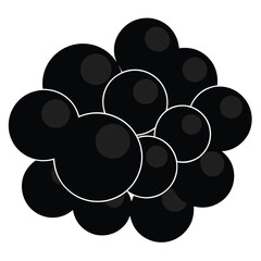 Flat Black Vector Illustration of Blood Molecule Structure Representing Hemoglobin, Medical Science, Biology, and Human Health on White Background