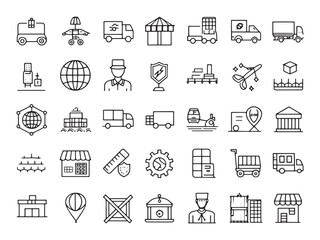 Fototapeta premium Logistics and Sup Icon Innovations in Transportation.eps