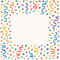 vector illustration of a colorful confetti border frame repeat pattern. great for a birthday party 