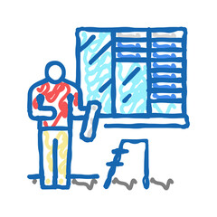 blinds fitting icon doodle illustration