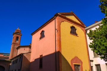 The landmark Chiesa del Monastero di Santa Giustina in Ferrara, Emilia-Romagna, Italy—an over 1,000-year-old Catholic church embodying sacred history, faith, and architectural endurance