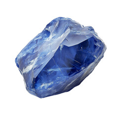 Obraz premium Blue Sapphire Rough Gemstone, isolated on white background 