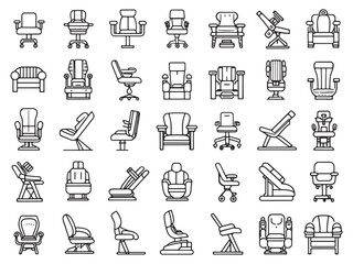 Massage Chair Icon Elevates Stress Relief Methods.eps