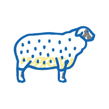 suffolk sheep icon doodle illustration