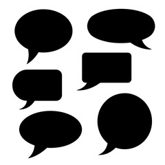 Set black comics talk speech bubbles and think or message vector