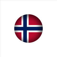 Obraz premium Norway flag in 3D sphere shape. Norway flag logo illustration. Norway flag icon.