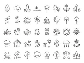 Meadow Icon Showcases Vibrant Flora and Fauna.eps