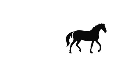 horse silhouette isolated on white