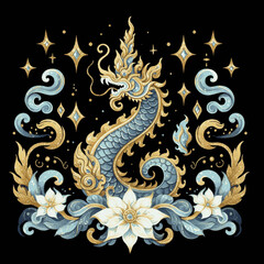 Naga&rsquo;s Liquid Grace great naga isolated watercolor vector illustration svg