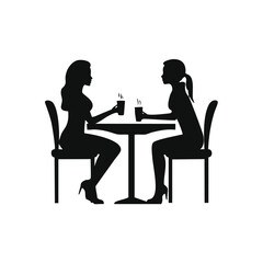 omen Sitting and Talking Over Coffee