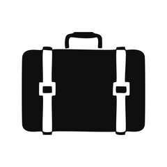 black suitcase isolated on white