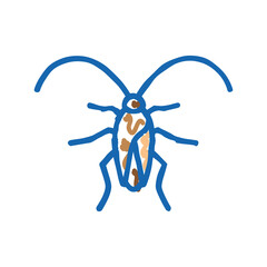 cockroach insect icon doodle illustration