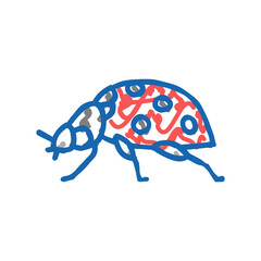 ladybug insect icon doodle illustration