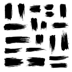 set of grunge brush strokes