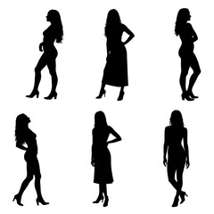 Silhouettes of women, Set of Women silhouettes